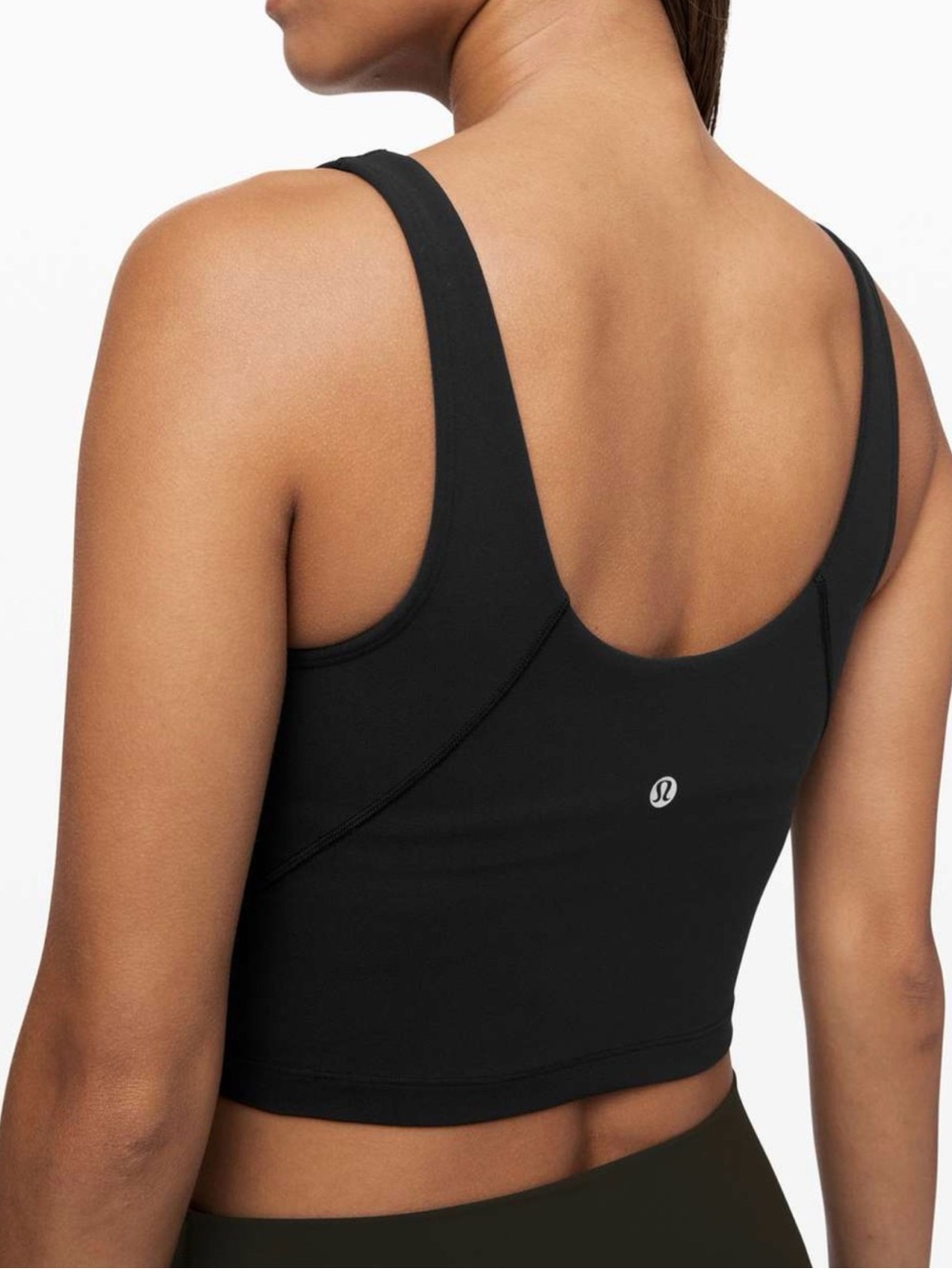 Lululemon Black Align Tank Top Size 4 Built In Bra Nulu Crop